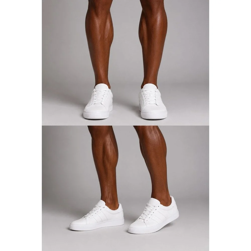 Adidas 3 Stripe White Sneakers Men's Size 10.5 Casual Lace Up‎ Shoes Activewear